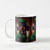 Mug Dachshund Dog en tenue de la Saint Patrick (Gauche)