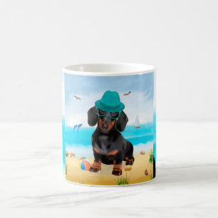 Mug Dachshund Dog sur la plage