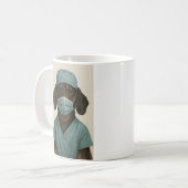 Mug Dachshund en tenue de bloc (Devant gauche)