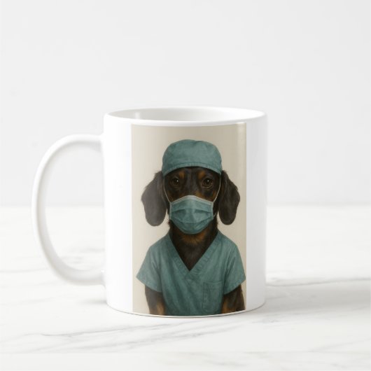 Mug Dachshund en tenue de bloc (Gauche)