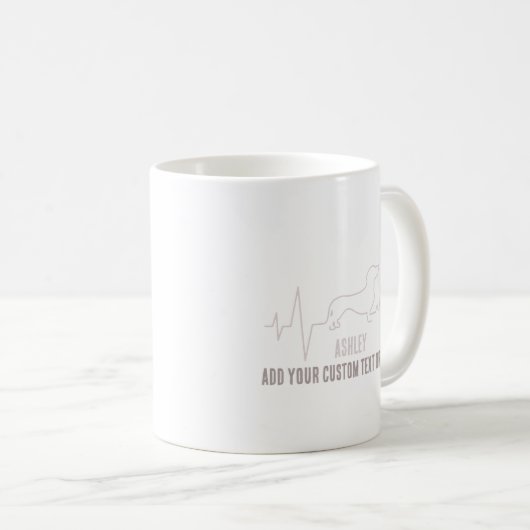 Mug Dachshund est le Cool Heartbeat Minimal Dog Love (Devant droit)