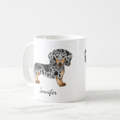 Mug Dachshund Et Nom De Cheveux Courte Noir Et Tan (Devant gauche)