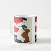 Mug Dachshund Et Père Noël (Devant gauche)