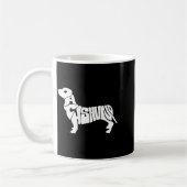 Mug Dachshund Funny Text Dog Tygraphy T Shirt  (Gauche)