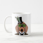 Mug Dachshund Green Gogges Top Hat (Gauche)