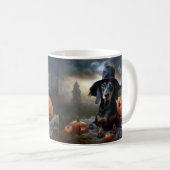 Mug Dachshund Halloween effroi (Devant droit)