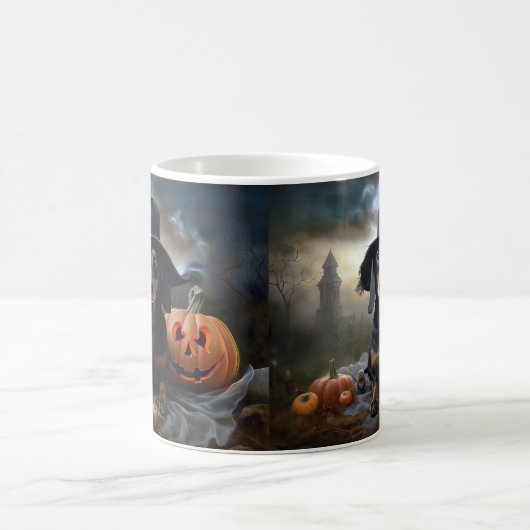 Mug Dachshund Halloween effroi (Centre)