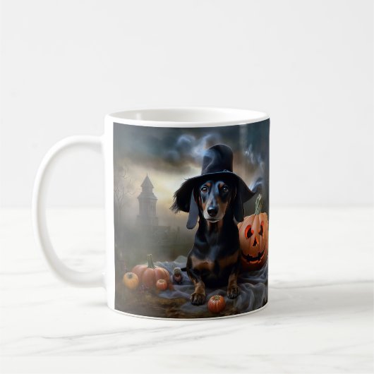 Mug Dachshund Halloween effroi (Gauche)