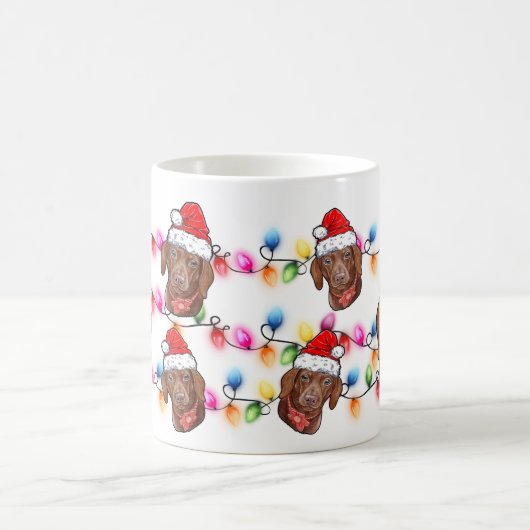 Mug Dachshund Head Santa Hat Chien (Centre)