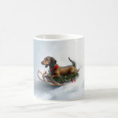 Mug Dachshund hiver neige de Noël (Centre)