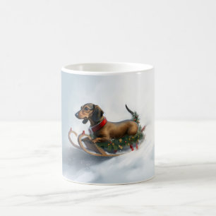 Mug Dachshund hiver neige de Noël