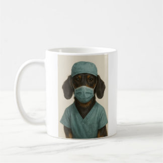 Mug Dachshund in Scrubs