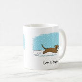 Mug Dachshund Laisser neiger - Joyeux Wiener Dog Holid (Devant droit)