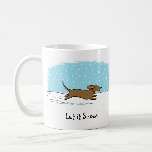 Mug Dachshund Laisser neiger - Joyeux Wiener Dog Holid (Gauche)