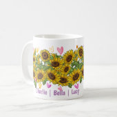 Mug Dachshund Louvain Tournesseur floral (Devant gauche)