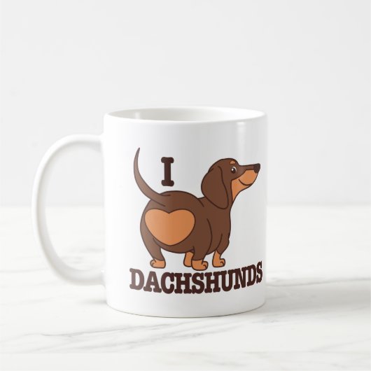 Mug Dachshund Love DogMug (Gauche)