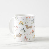 Mug Dachshund Lover Amoureux de les chiens café Fleur (Devant gauche)