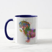 Mug Dachshund & Lunettes Rainbow Splash (Gauche)