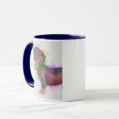 Mug Dachshund & Lunettes Rainbow Splash (Devant gauche)