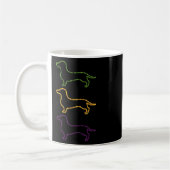 Mug Dachshund Mardi Gras Beads (Gauche)