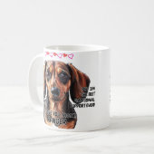 Mug Dachshund Mug, Ajouter le nom du chien, peut modif (Devant gauche)