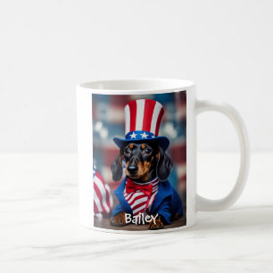 Mug Dachshund Mug, patriotique personnalisé