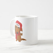Mug Dachshund Père Noël Cute Dog Nom Personnalisé (Devant gauche)