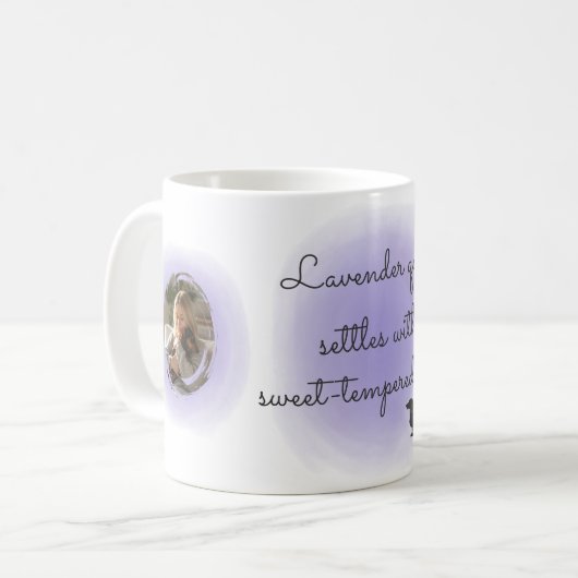 Mug Dachshund personnalisé à l'aquarelle lavande (Devant gauche)