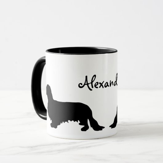 Mug Dachshund Poil Long - Silhouette 1 (Devant gauche)