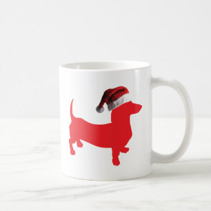 Mug Dachshund portant un Casquette du Père Noël