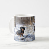 Mug Dachshund Qu'Il Neige Noël (Devant gauche)