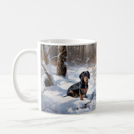 Mug Dachshund Qu'Il Neige Noël (Gauche)