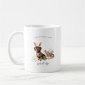 Mug Dachshund Renne | Noël Monogramme (Gauche)