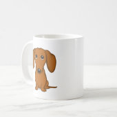 Mug Dachshund rouge brun | Joli chien Wiener (Devant gauche)