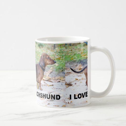 Mug dachshund sanglier amour complet avec pic (Droite)
