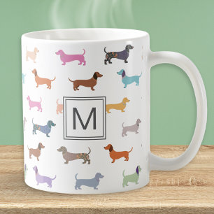 Mug Dachshund Saucage Chien Multicolor Motif