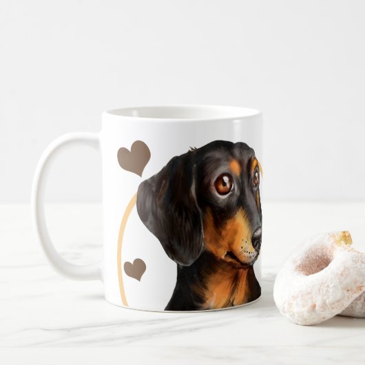 Mug Dachshund Saucisse Chien Chaque Snack Que Vous Fai (Avec donut)