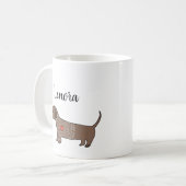 Mug Dachshund Sausage chien Wiener dog Nom personnalis (Devant gauche)