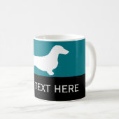 Mug Dachshund silhouette blanche + vos idées (Devant droit)