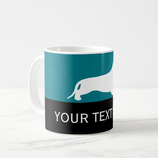 Mug Dachshund silhouette blanche + vos idées (Devant gauche)
