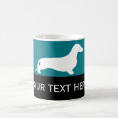 Mug Dachshund silhouette blanche + vos idées (Centre)