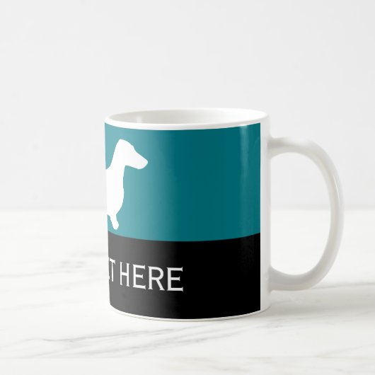 Mug Dachshund silhouette blanche + vos idées (Droite)