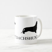 Mug Dachshund silhouette noire + vos idées (Devant droit)