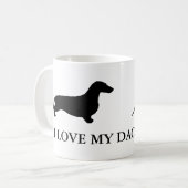 Mug Dachshund silhouette noire + vos idées (Devant gauche)
