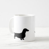 Mug Dachshund Silhouettes Wiener Amoureux des chiens (Devant gauche)