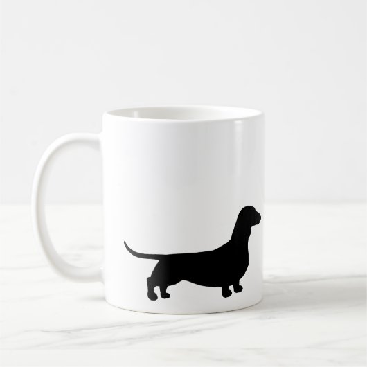 Mug Dachshund Silhouettes Wiener Amoureux des chiens (Gauche)