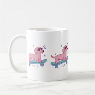Mug Dachshund Skateboard Cool Art de Chien Drôle