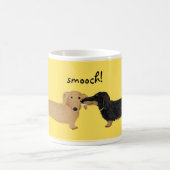 Mug Dachshund Smooch Wiener Dogs Kiss mignon Dessin (Centre)
