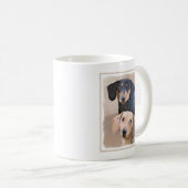 Mug Dachshund (Smooth) Peinture - Art Chien original (Devant droit)