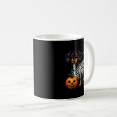 Mug Dachshund squelette Jack O Lantern Drôle de chien (Devant droit)